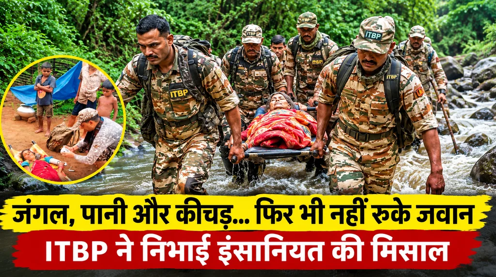 अबूझमाड़ में ITBP जवानों ने दिखाई इंसानियत, 10 घंटे तक स्ट्रेचर पर ले गए बीमार महिला